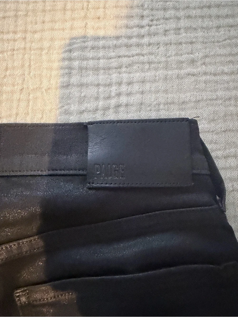 Paige Croft Coated Black Denim Jeans Size 29 Retail $298